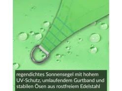 Toldoro Sonnensegel|Sonnensegel Dreieck 4,6x4,6x4,6m UPF50+ PES Regendicht UV-Schutz Sonnenschutz Terrasse Garten Apfel