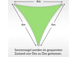 Sonnensegel Dreieck 4x4x4m UPF50+ PES Regendicht UV-Schutz Sonnenschutz Terrasse Garten Apfel*Toldoro Best