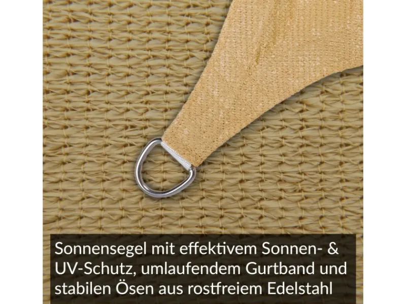 Toldoro Sonnensegel|Sonnensegel Dreieck 5x5x5m HDPE Luft & Wasserdurchlässig UV-Schutz Garten