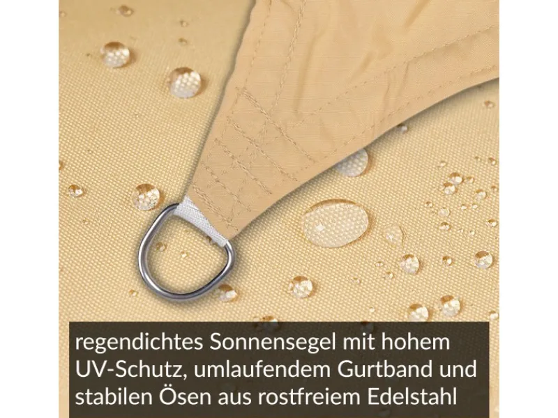 Sonnensegel Dreieck 4x4x5,6m UPF50+ PES Regendicht UV-Schutz Sonnenschutz Terrasse Garten*Toldoro Clearance