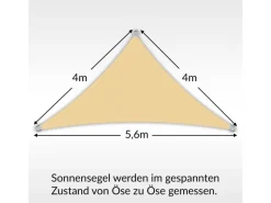 Sonnensegel Dreieck 4x4x5,6m UPF50+ PES Regendicht UV-Schutz Sonnenschutz Terrasse Garten*Toldoro Clearance