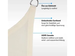 Sonnensegel Dreieck 6x6x6m HDPE Luft & Wasserdurchlässig UV-Schutz Garten*Toldoro Best