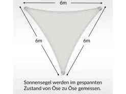 Sonnensegel Dreieck 6x6x6m HDPE Luft & Wasserdurchlässig UV-Schutz Garten*Toldoro Best
