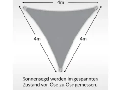 Sonnensegel Dreieck 4x4x4m HDPE Luft & Wasserdurchlässig UV-Schutz Garten*Toldoro Clearance