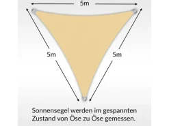 Toldoro Sonnensegel|Sonnensegel Dreieck 5x5x5m UPF50+ PES Regendicht UV-Schutz Sonnenschutz Terrasse Garten