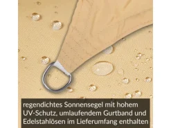 Toldoro Sonnensegel|Sonnensegel Komplettset 4x3m UPF50+ mit Befestigungsmaterial Halterung Pfosten Mast & Zubehör Regendicht UV-Schutz Sonnenschutz