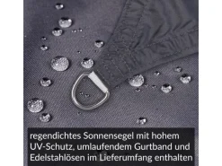 Toldoro Sonnensegel|Sonnensegel Komplettset 6x3m UPF50+ mit Befestigungsmaterial Halterung Pfosten Mast & Zubehör Regendicht UV-Schutz Sonnenschutz