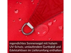 Sonnensegel Komplettset 4,6x4,6x4,6m UPF50+ mit Befestigungsmaterial Halterung Pfosten Mast & Zubehör Regendicht Sonnenschutz*Toldoro Online