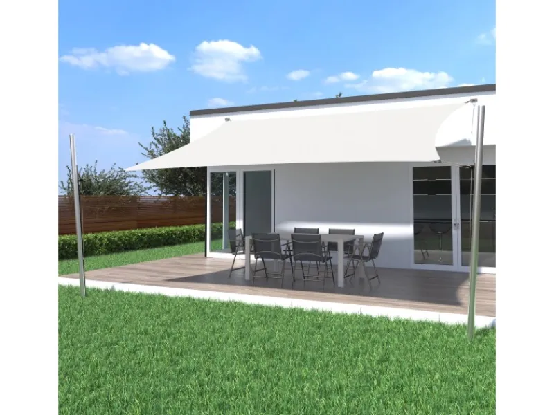 Sonnensegel Komplettset 6x3m UPF50+ mit Befestigungsmaterial Halterung Pfosten Mast & Zubehör Regendicht UV-Schutz Sonnenschutz*Toldoro Clearance