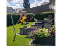 Sonnensegel Komplettset 6x4m UPF50+ mit Befestigungsmaterial Halterung Pfosten Mast & Zubehör Regendicht UV-Schutz Sonnenschutz*Toldoro Online