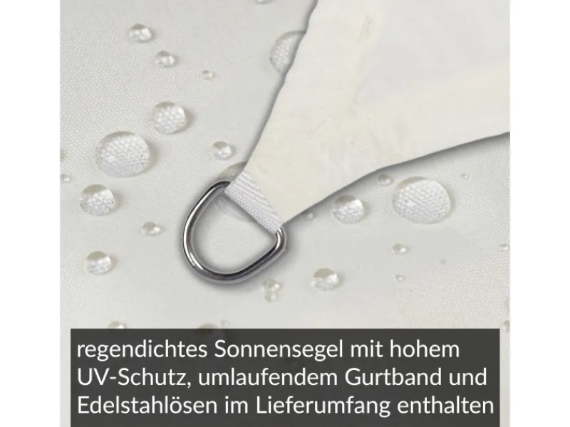 Sonnensegel Komplettset 4,6x4,6x4,6m UPF50+ mit Befestigungsmaterial Halterung Pfosten Mast & Zubehör Regendicht Sonnenschutz*Toldoro Best