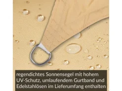 Sonnensegel Komplettset 5x5x7,1m UPF50+ mit Befestigungsmaterial Halterung Pfosten Mast & Zubehör Regendicht UV-Schutz Sonnenschutz*Toldoro Hot
