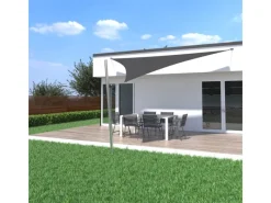 Sonnensegel Komplettset 4,6x4,6x6,5m UPF50+ mit Befestigungsmaterial Halterung Pfosten Mast & Zubehör Regendicht Sonnenschutz*Toldoro Clearance