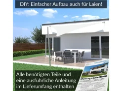 Toldoro Sonnensegel|Sonnensegel Komplettset 4,6x4,6x6,5m UPF50+ mit Befestigungsmaterial Halterung Pfosten Mast & Zubehör Regendicht Sonnenschutz