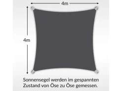 Toldoro Sonnensegel|Outdoor Whirlpools|Sonnensegel Quadrat 4x4m UPF50+ PES Regendicht UV-Schutz Sonnenschutz Terrasse Garten