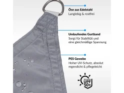 Toldoro Sonnensegel|Sonnensegel Quadrat 4x4m UPF50+ PES Regendicht UV-Schutz Sonnenschutz Terrasse Garten