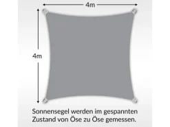 Sonnensegel Quadrat 4x4m HDPE Luft & Wasserdurchlässig UV-Schutz Garten*Toldoro Discount