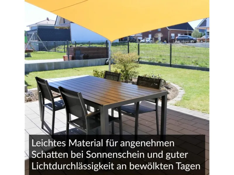 Sonnensegel Rechteck 5x3m HDPE Luft & Wasserdurchlässig UV-Schutz Garten*Toldoro New