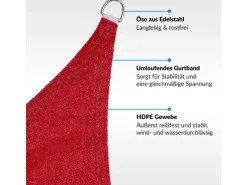 Toldoro Sonnensegel|Sonnensegel Rechteck 5x3,5m HDPE Luft & Wasserdurchlässig UV-Schutz Garten