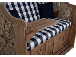 Strandkorb Greenline 135+ Dessin 743 AnthrazitWhiteAkazie FSC®*Trendy by Devries Outlet