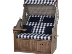 Strandkorb Greenline 135+ Dessin 743 AnthrazitWhiteAkazie FSC®*Trendy by Devries Outlet