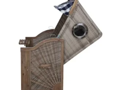 Strandkorb Greenline 135+ Dessin 743 AnthrazitWhiteAkazie FSC®*Trendy by Devries Outlet