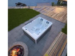 Outdoor Whirlpool Spa Elba  Aussen Badewanne Weiss 210Cm X 150Cm Mit Heizung Hydromassage Bluetooth*Tronitechnik Best