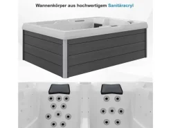 Outdoor Whirlpool Spa Elba  Aussen Badewanne Weiss 210Cm X 150Cm Mit Heizung Hydromassage Bluetooth*Tronitechnik Best