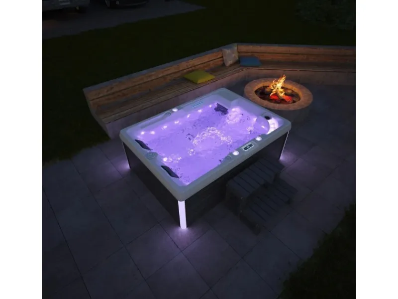 Tronitechnik Outdoor Whirlpools|Outdoor Whirlpool Spa Elba Aussen Weiss 210Cm X 150Cm Mit Heizung Hydromassage Bluetooth Inkl Treppe