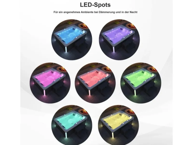 Tronitechnik Outdoor Whirlpools|Outdoor Whirlpool Spa Elba Aussen Weiss 210Cm X 150Cm Mit Heizung Hydromassage Bluetooth Inkl Treppe