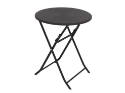 TRUTZHOLM Gartentische|Balkontisch Klapptisch Gartentisch Holzoptik Durchmesser 60cm Grau