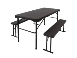 TRUTZHOLM Gartenmöbel-Sets|Bierzeltgarnituren|Bierzeltgarnitur 3 Teilig Klappbar Länge 107cm Gartenmöbel Grau