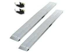2x Auffahrrampen 200 x 28 cm 540 kg Alu Gelocht Starr Grau*TRUTZHOLM New