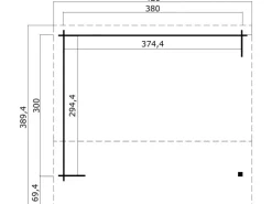Gartenlauben|Unterstand / Lounge Kirian 300 28 mm Fundamentmaß 3800 x 3000 mm
