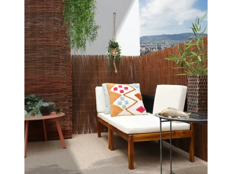 urfence Balkonsichtschutz|Sichtschutz Weide 100 x 300 cm Braun