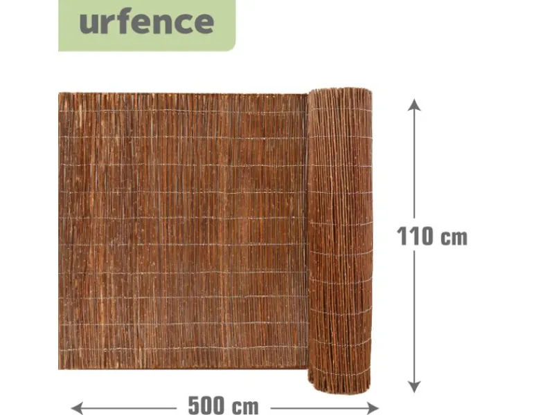 urfence Balkonsichtschutz|Sichtschutz Weide 110 x 500 cm Braun
