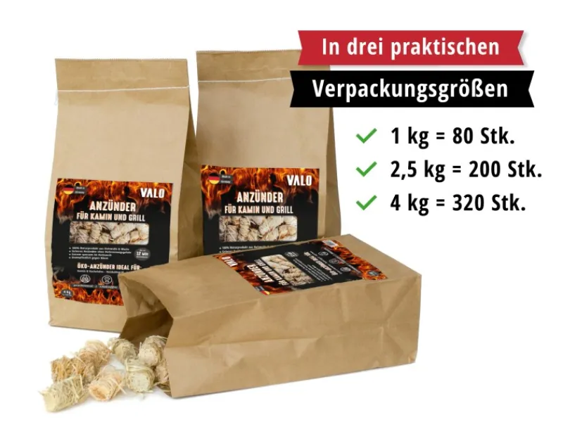 Valo Feuerschalen|Anzünder 2,5 kg