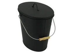 Ascheeimer Oval 15 l Schwarz*Valo Hot