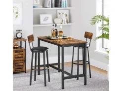 Sitzkissen|Vasagle Barhocker 2er Set mit PU-Bezug Braun-Schwarz