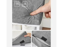 Sitzkissen|Vasagle Schuhbank mit Sitzkissen 30 cm x 105 cm x 48 cm Weiß-Grau