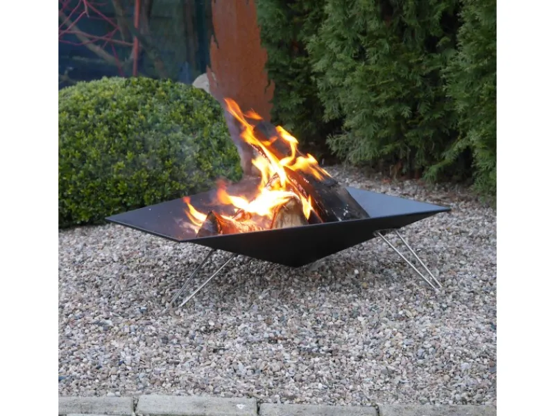 Merive M3 Feuerschale niedrig eckig Schwarz*Vasner