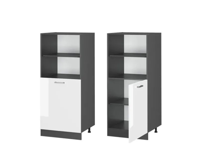 Kinder Kinder-Gartengeräte|Vicco Herdumbauschrank R-Line Herdschrank Hochglanz/Anthrazit 60 cm