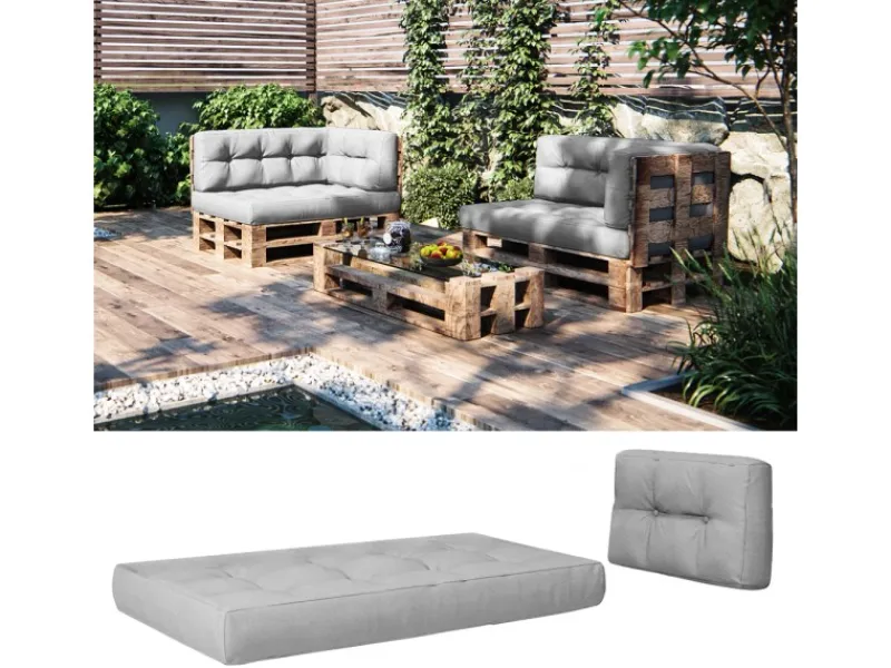 Vicco Palettenkissen Set Grau 2 Teile Opt 2* Best