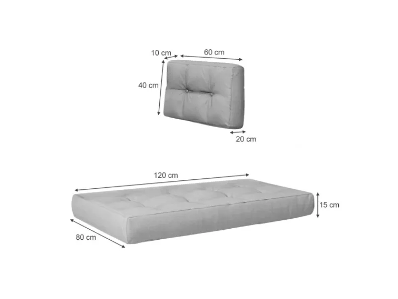 Vicco Palettenkissen Set Grau 2 Teile Opt 2* Best