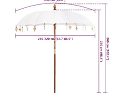 Sonnenschirme|vidaXL Balinesischer Sonnenschirm Creme 215 x 215 x 260 cm 42006451