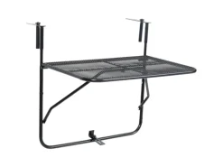 vidaXL Balkontisch Schwarz 60x40 cm Stahl 325924*