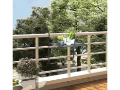 vidaXL Balkontisch Schwarz 60x40 cm Stahl 325924*