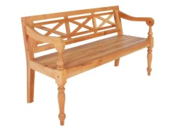 vidaXL Batavia-Bank Hellbraun 123 cm Massivholz Mahagoni* Best