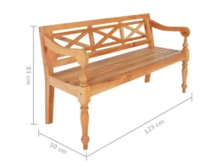 vidaXL Batavia-Bank Hellbraun 123 cm Massivholz Mahagoni* Best