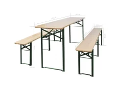 vidaXL Biertisch mit 2 Bänken Klappbar 220 cm Tannenholz 42207* Online